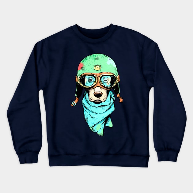 biker dog Crewneck Sweatshirt by vanpaul54